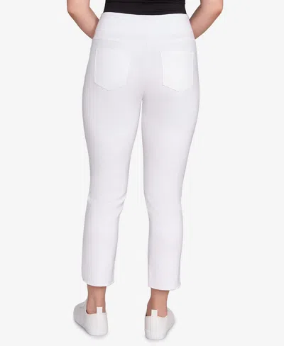 Ruby Rd. Petite Embroidered Ankle Pant In White