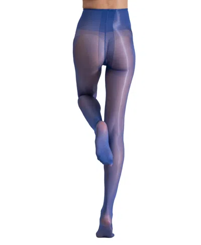 Lechery Women's Lustrous Silky Shiny 20 Denier Tights In Blue