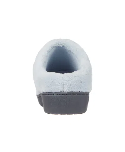 Isotoner Signature Women's Micro Terry Sport Hoodback Slippers In Blue Fog