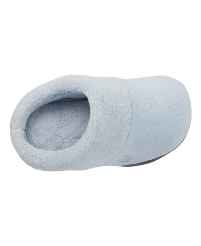 Isotoner Signature Women's Micro Terry Sport Hoodback Slippers In Blue Fog