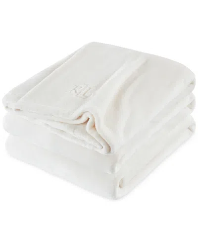 Ralph Lauren Micromink Plush Blanket, King In Cream
