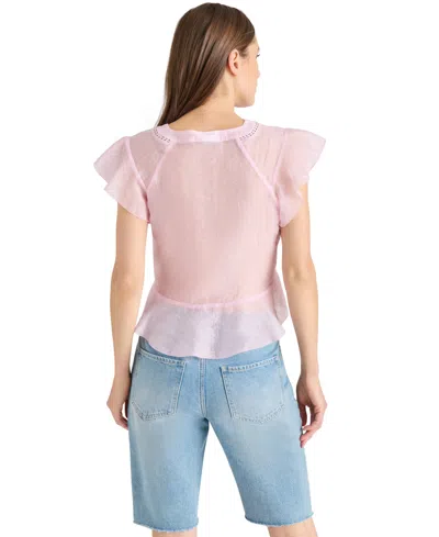 Steve Madden Leyla Peplum Top In Pink Lemonade