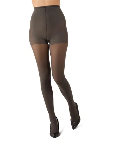 Memoi Women's Perfectly Opaque Control Top Tights Mo-312 In Charcoal