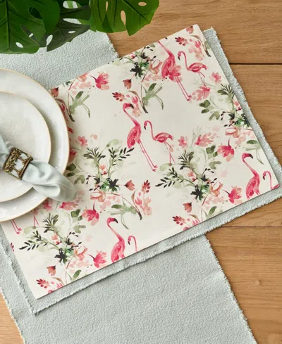 Tableau Flamingos Placemats, Set Of 4 In Multi