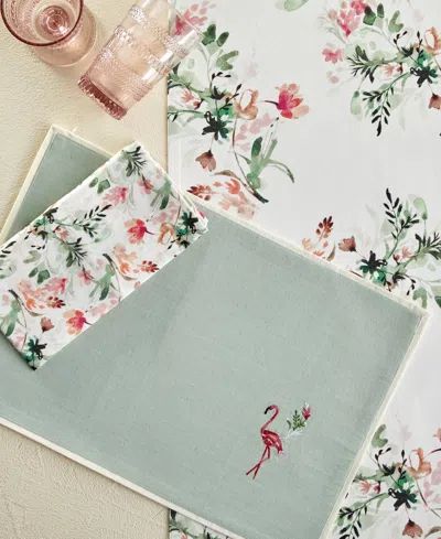Tableau Flamingos Placemats, Set Of 4 In Multi