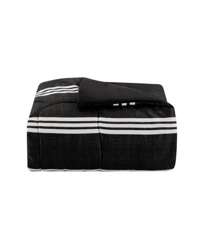 Sunham Aiden Striped 8-pc. Comforter Sets, Exclusively At Macy's In Black,white