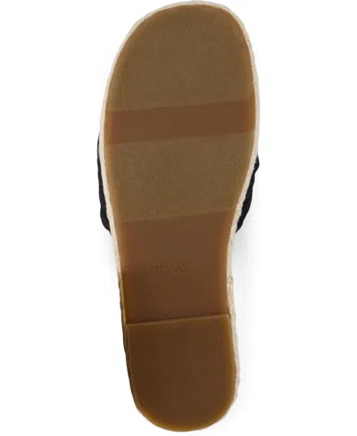Toms Women's Abby Slide Flatform Espadrille Sandal Beachside Woven In Black Beachside Woven,knot