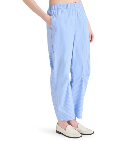 Steve Madden Womens Tula Striped Button Front Shirt Saelyn Striped Barrel Leg Pants In Blue
