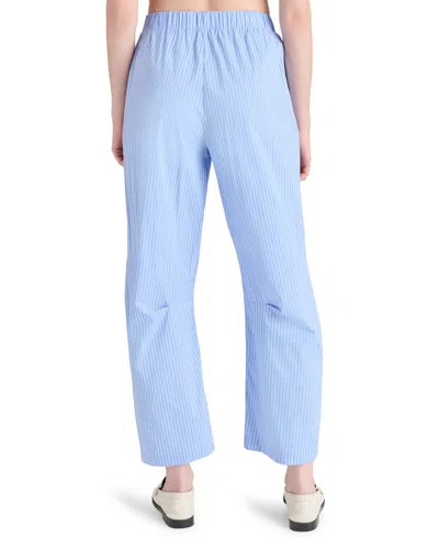 Steve Madden Womens Tula Striped Button Front Shirt Saelyn Striped Barrel Leg Pants In Blue