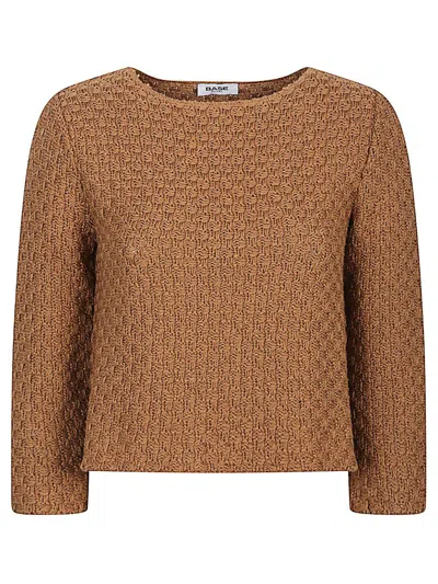 Baserange Cotton And Linen Sweater In Brown