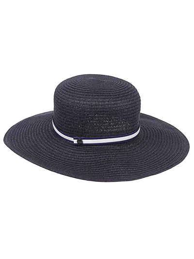 Borsalino Braided Paper Hat In Blue