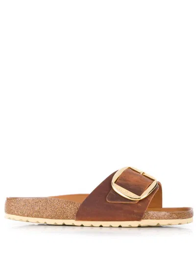 Shop Birkenstock Madrid Oiled Leather Sandals In Brown