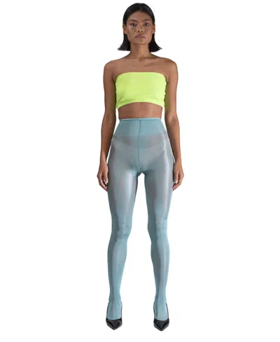 Lechery Women's Lustrous Silky Shiny 40 Denier Semi-opaque High-waist Pantyhose Tights Sku11003-bl In Green