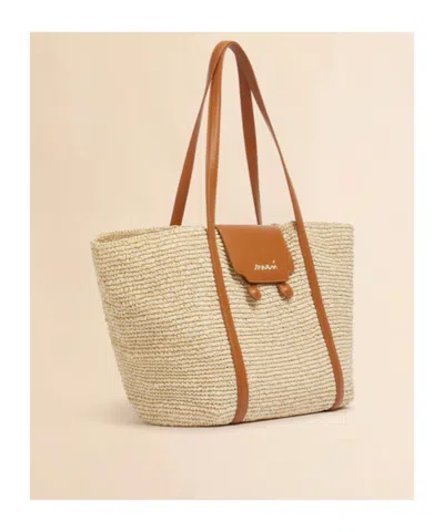 Marni Medium Natural Raffia-effect Trunkaroo Beach Bag In Neutral