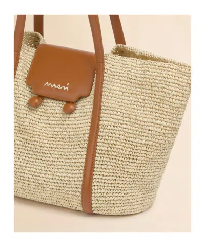 Marni Medium Natural Raffia-effect Trunkaroo Beach Bag In Neutral