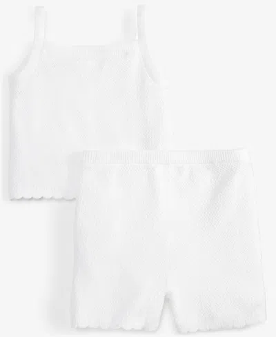 Epic Threads Toddler Girl Crochet Short Set, Toddler, Exclusively At Macy's In Bright Whi