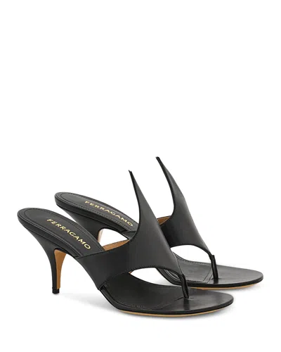 Ferragamo Valentino Garavani Black Leather Slippers