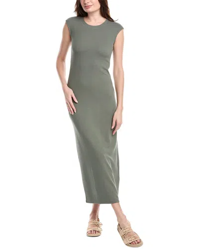 Splendid Cap Sleeve Waffle Scuba Maxi Dress In Green