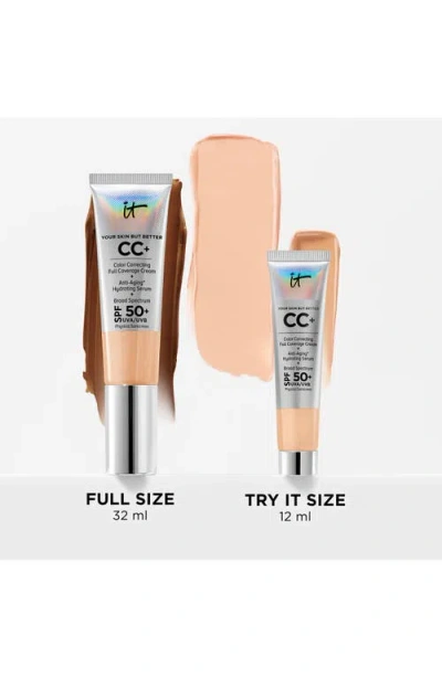 It Cosmetics Cc+ Color Correcting Full Coverage Cream Spf 50+ In Tan Cool