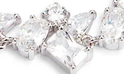 Nordstrom Fancy Cubic Zirconia Statement Bracelet In Clear- Silver