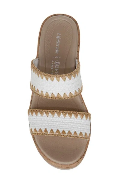 Bzees Women's Resort Washable Slide Wedge Sandals In White