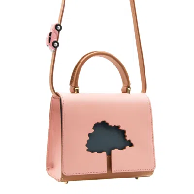 Absurde Women's Pink / Purple One Way Pink Small Leather Shoulder Bag In Pink/purple