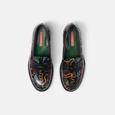 Scarosso Snakes Storm For Her Loafers In Black