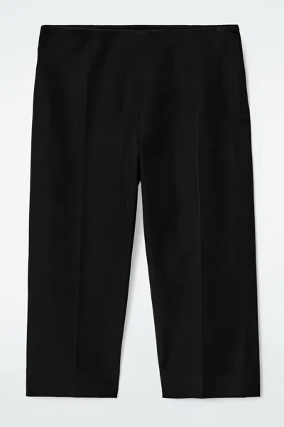 Cos Pantalone Capri In Misto Cotone In Nero