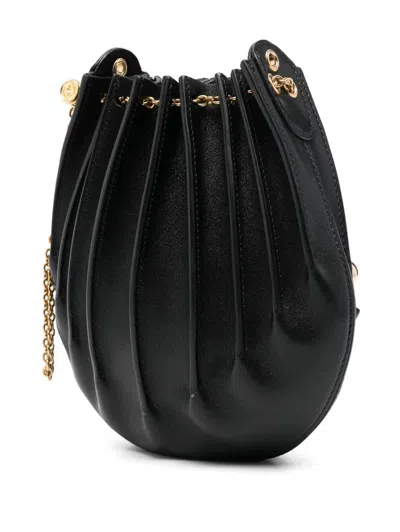 Chloé Sea Treasures Pleated Crossbody Bag In Leather In Black
