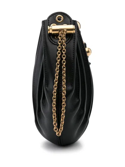 Chloé Sea Treasures Pleated Crossbody Bag In Leather In Black