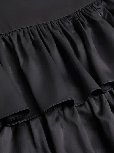 Valentino Ruffled Taffeta Skirt Woman Black 42 In Black