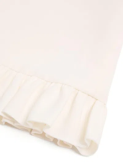 Valentino Ruffled Wool And Silk-blend Crepe Mini Dress In Beige