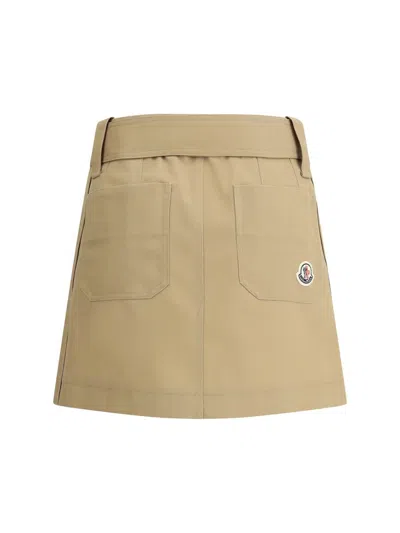 Shop Moncler Skirts In Beige