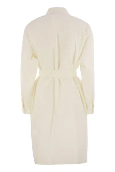 Weekend Max Mara Balocco Button Detailed Belted Dress In White