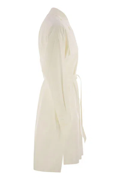 Weekend Max Mara Balocco Button Detailed Belted Dress In White
