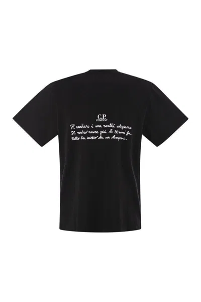 C.p. Company C.p.company Cotton T-shirt With Print In Black