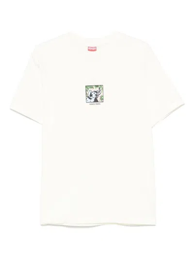 Kenzo Mens Ecru Elephant Graphic-print Cotton-jersey T-shirt Xl In White