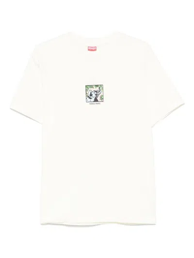 Kenzo Mens Ecru Elephant Graphic-print Cotton-jersey T-shirt Xl In White