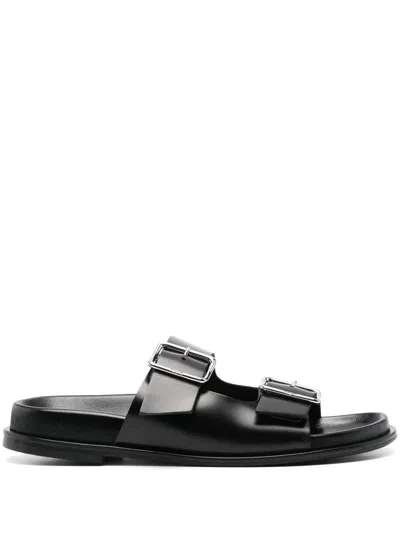 Aeyde Meena Suede Cow Leather Sandals Black