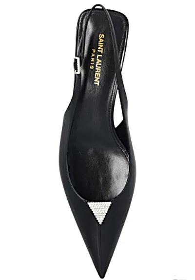 Saint Laurent Elegant Black Pumps With Intricate Detailing For Women In Black