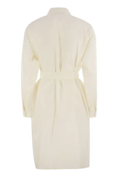 Weekend Max Mara Balocco Button Detailed Belted Dress In White