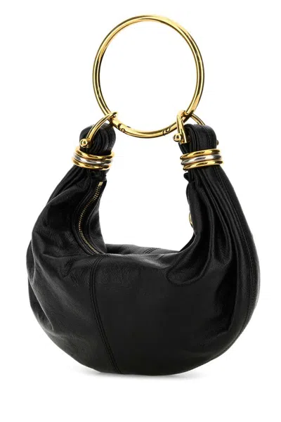 Chloé Chloe Black Leather Bracelet Handbag In Black