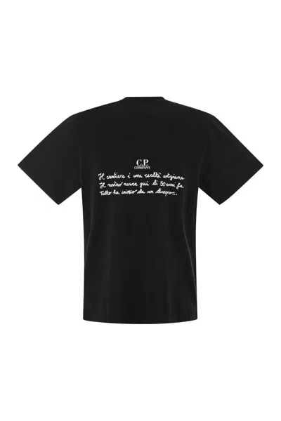 C.p. Company C.p.company Cotton T-shirt With Print In Black