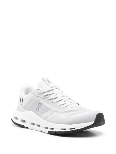 On Running Sleek Fabric Sneakers With Rubber Sole In Grey