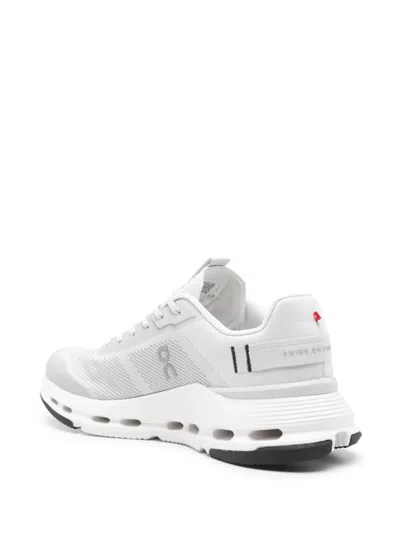 On Running Sleek Fabric Sneakers With Rubber Sole In Grey