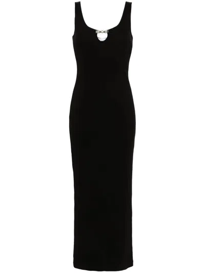Blumarine Bow-detailed Maxi Dress In Black