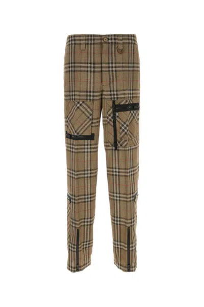 Burberry Cargo Pant With Embroidered Viscose Blend In Brushipcheck