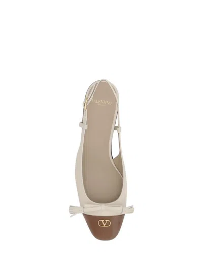 Valentino Slingback Ballerinas In Beige
