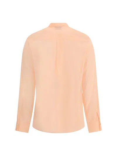 Forte Forte Sheer Silk Voile Mandarin Collar Blouse In Pink
