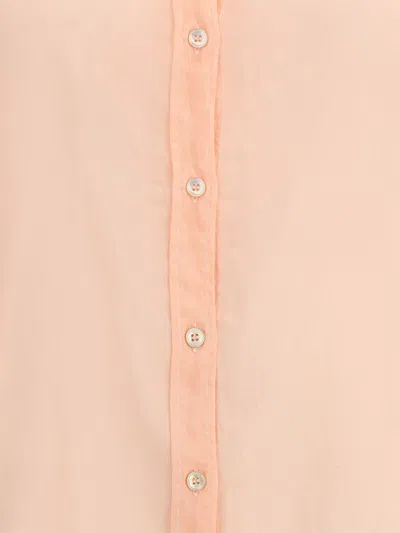 Forte Forte Sheer Silk Voile Mandarin Collar Blouse In Pink
